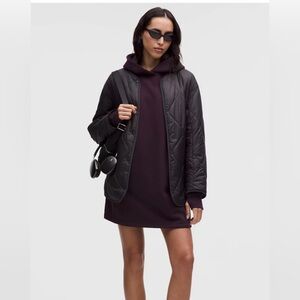 lululemon athletica scuba sweatshirt Mini Dress in dark plum